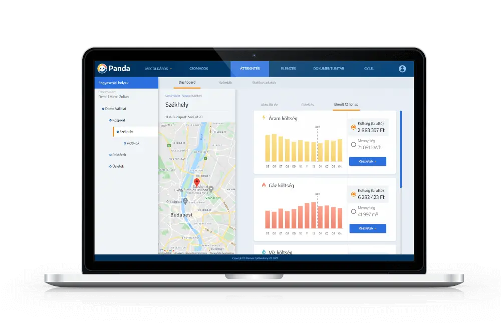 Panda energiamenedzsment szoftver képernyőkép